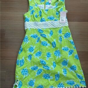 Lilly Pulitzer Lime and Aqua Turtle Dress